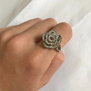 3/$15 Rose Silver Metallic Ring